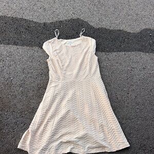 Enfocus Studio Cream Wave Pattern Mini Dress